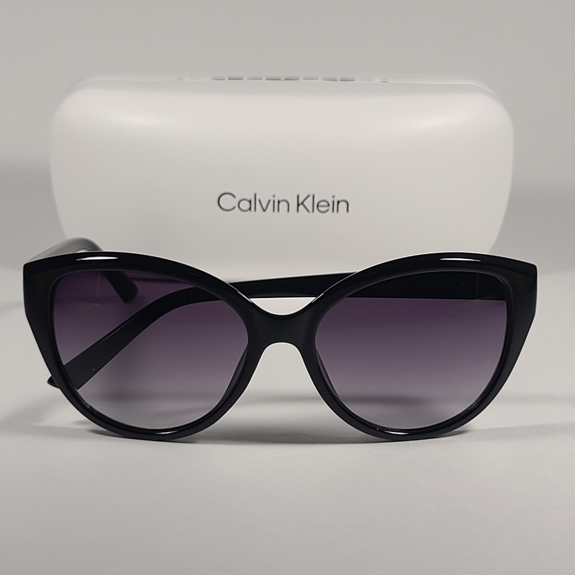 Calvin Klein Cat Eye Sunglasses CK19536S 001 Black Gloss Smoke