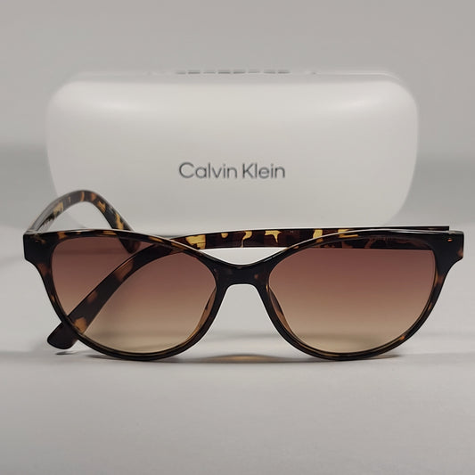 Calvin Klein Cat Eye Sunglasses CK20517S 235 Brown Tortoise Frame Brown Gradient Lens - Sunglasses