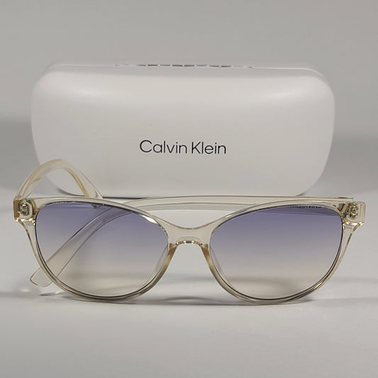 Calvin Klein Cat Eye Sunglasses CK20517S 740 Crystal Frame Light Violet Gradient Lens - Sunglasses
