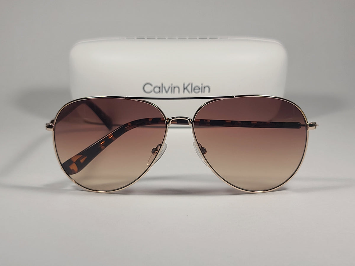 Calvin Klein CK19314S 717 Aviator Pilot Sunglasses Gold  display picture 1