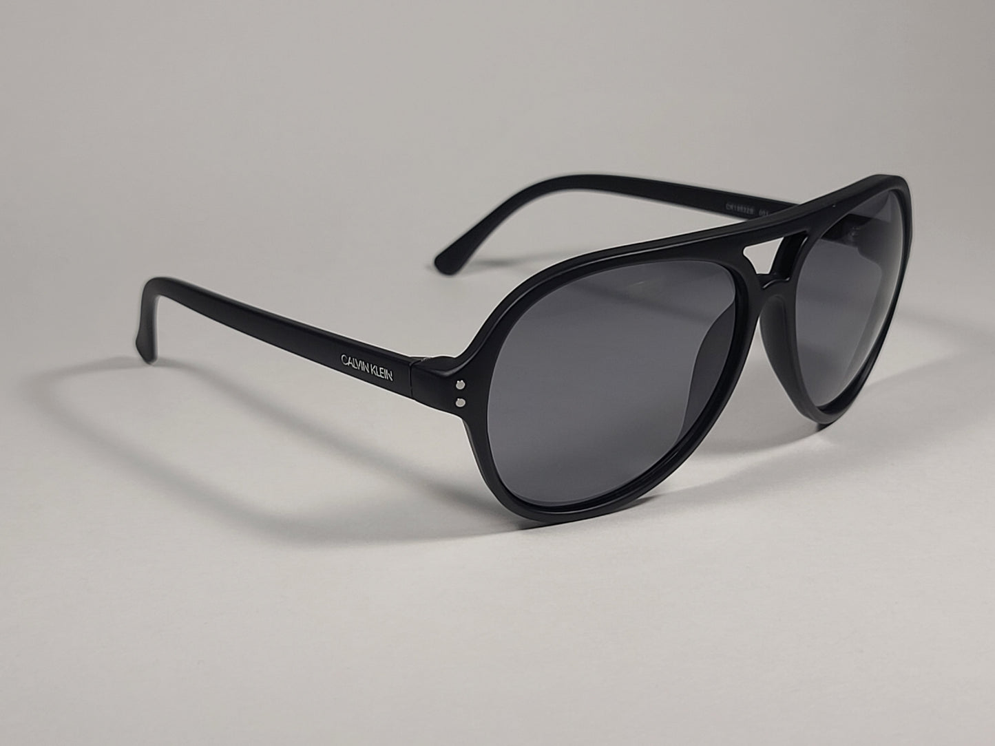Calvin Klein CK19532S 001 Turbo Aviator Sunglasses Matte Black Frame Gray Lens - Sunglasses