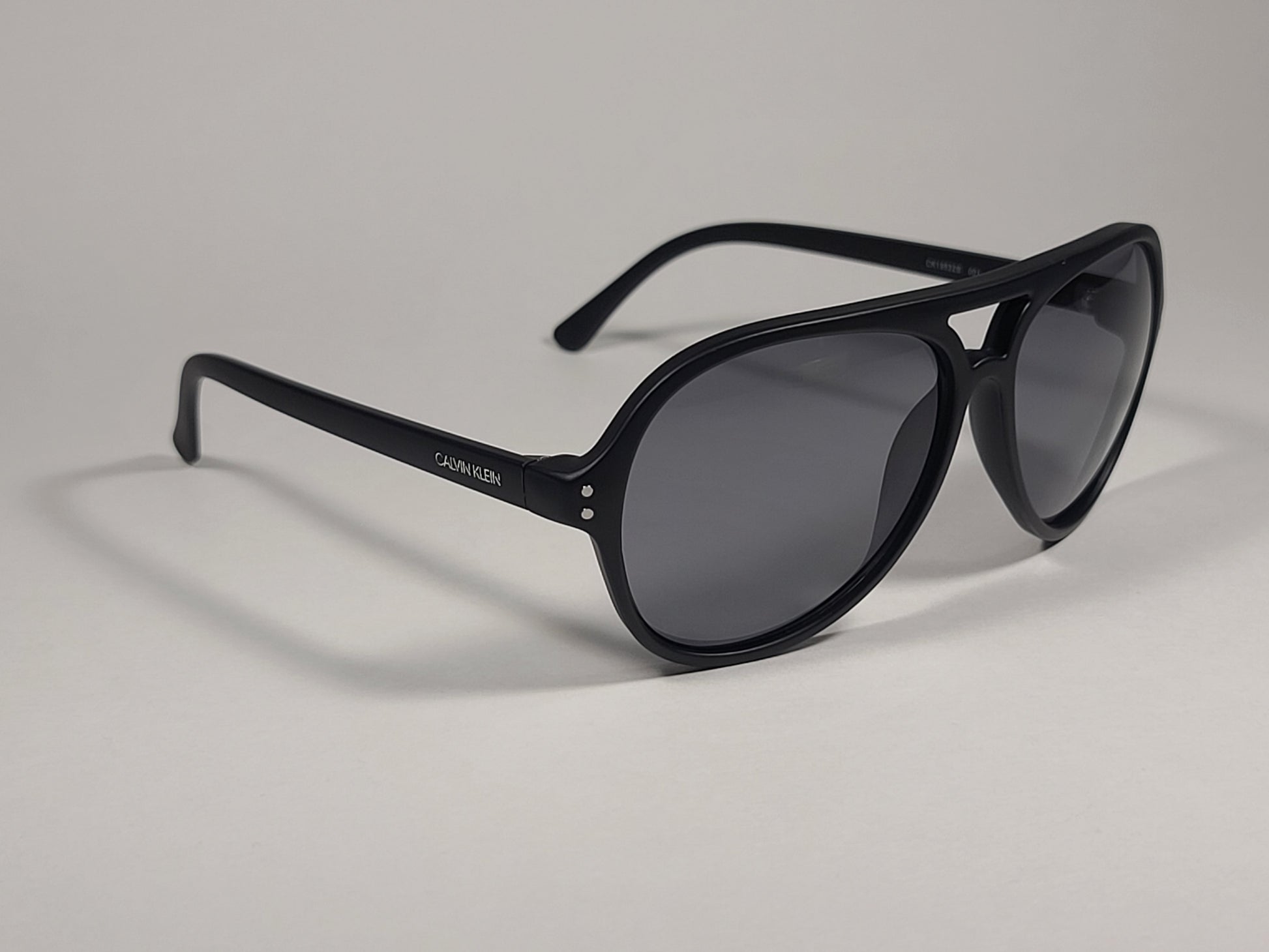 Calvin Klein CK19532S 001 Turbo Aviator Sunglasses Matte Black Frame Gray Lens - Sunglasses