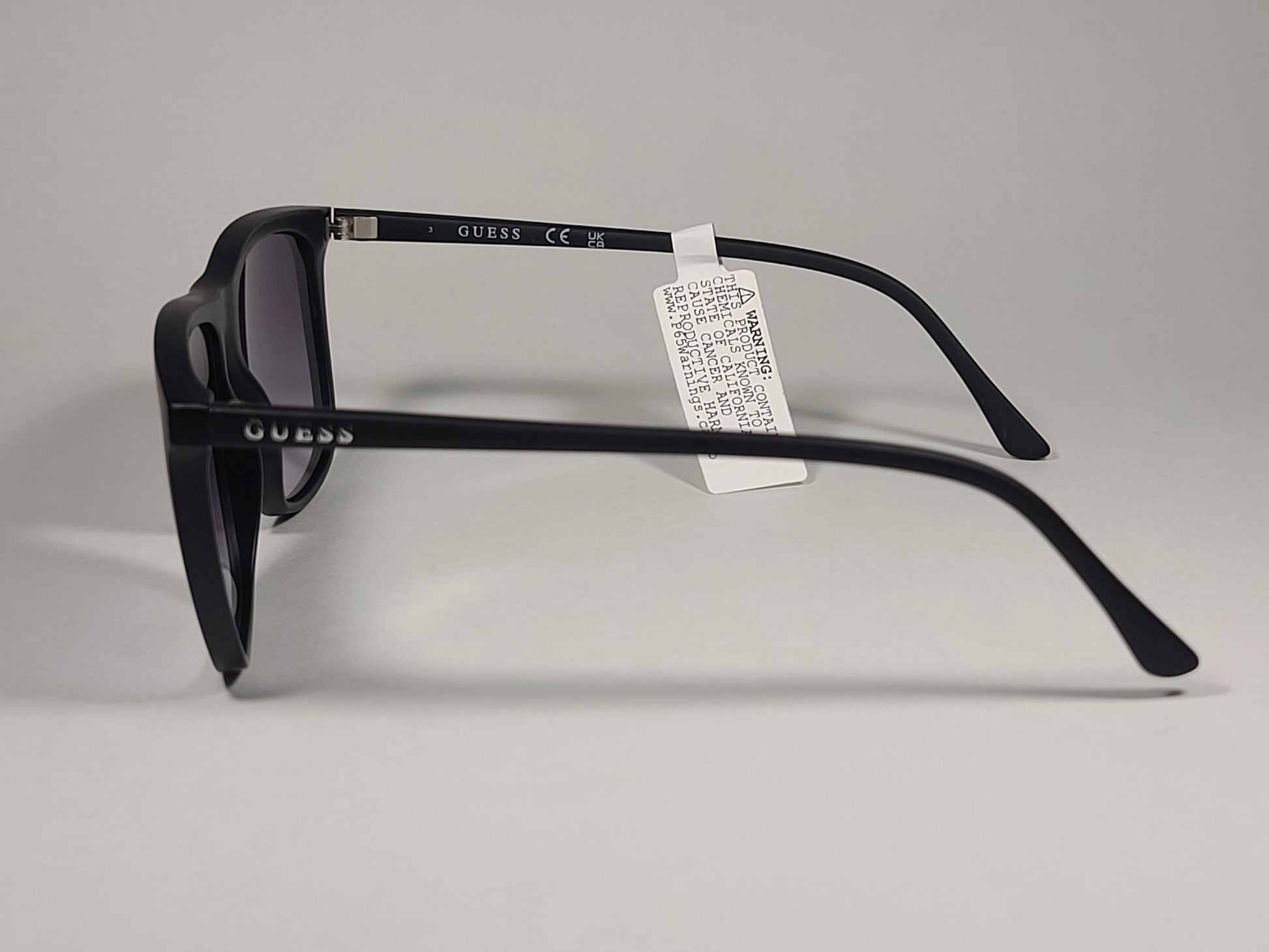 Guess GF0222 02B Rectangular Sunglasses Matte Black Frame Smoke Gradient Lens - Sunglasses