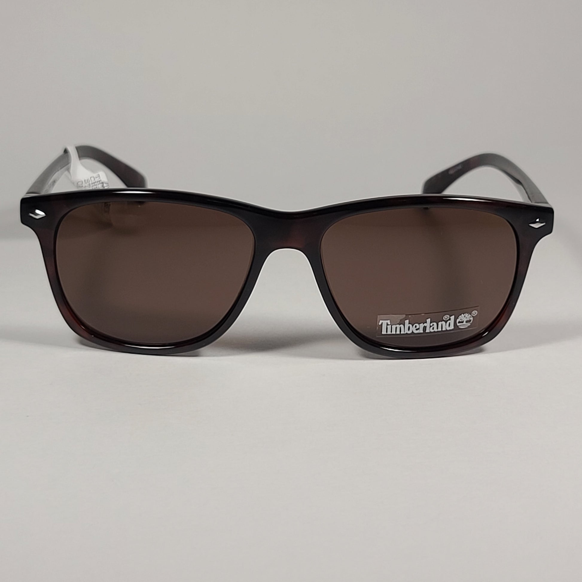 Timberland TB7140 52E Square Sunglasses Brown Tortoise Frame Brown Lens - Sunglasses