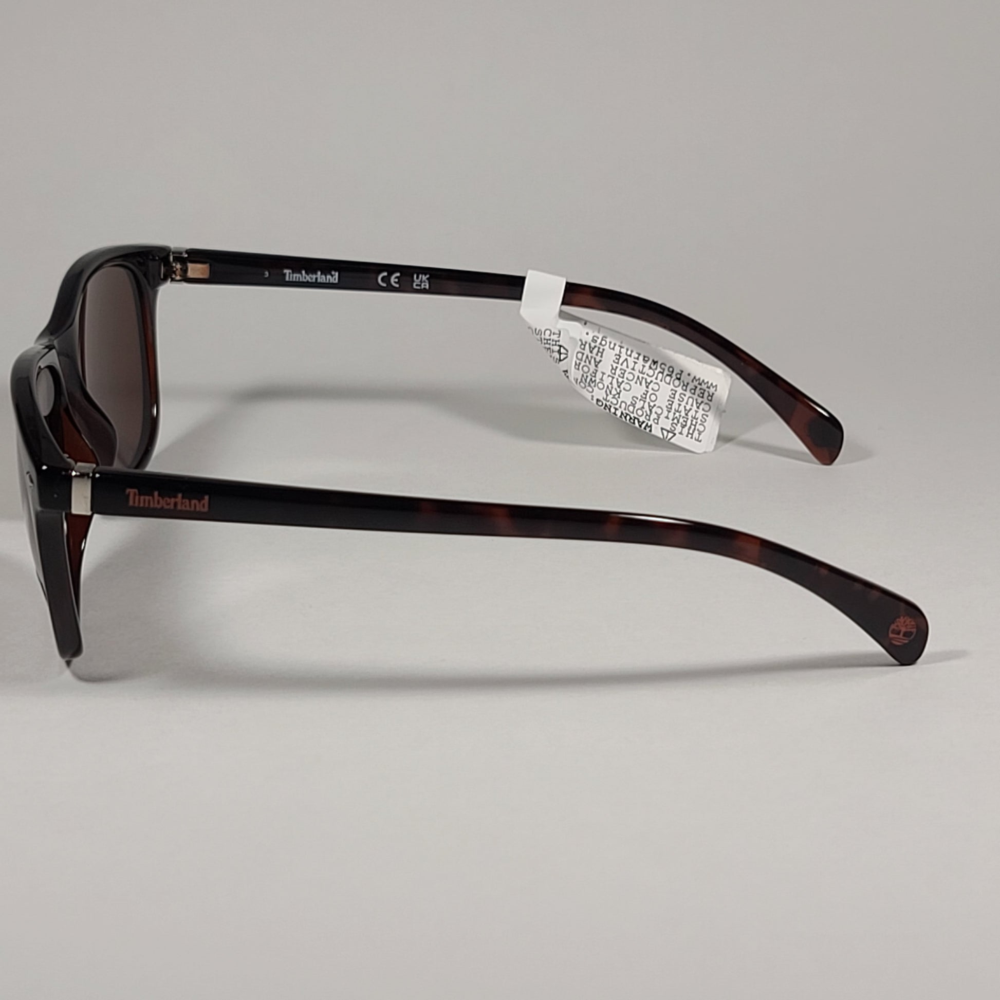 Timberland TB7140 52E Square Sunglasses Brown Tortoise Frame Brown Lens - Sunglasses