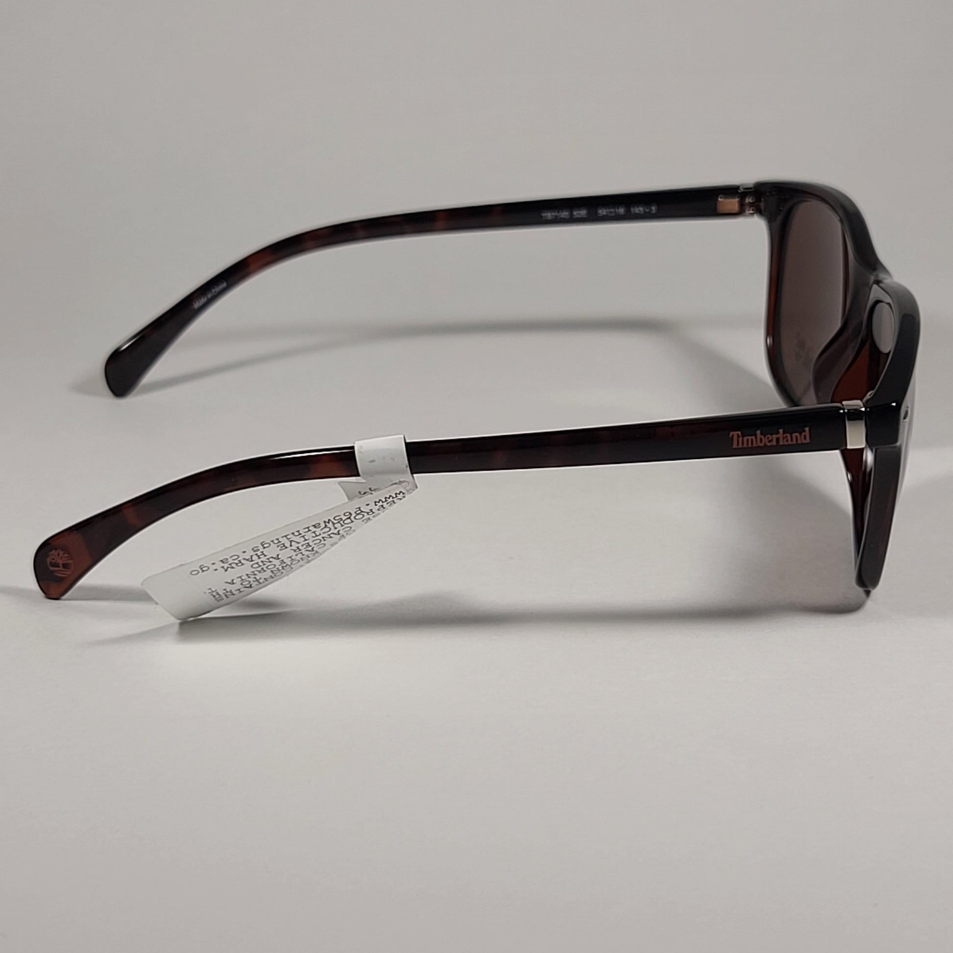 Timberland TB7140 52E Square Sunglasses Brown Tortoise Frame Brown Lens - Sunglasses