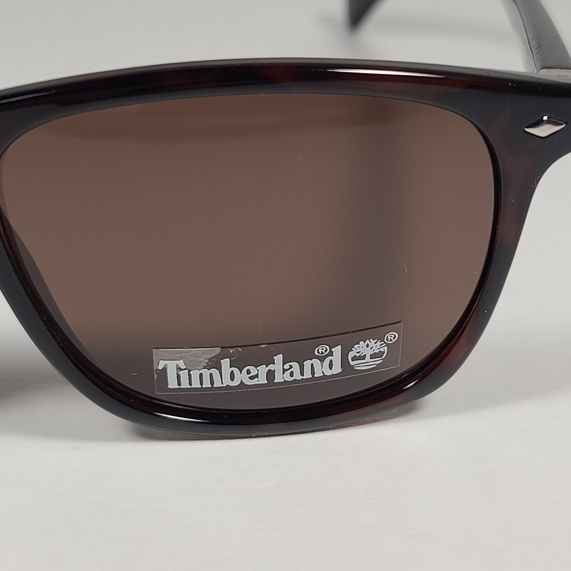 Timberland TB7140 52E Square Sunglasses Brown Tortoise Frame Brown Lens - Sunglasses