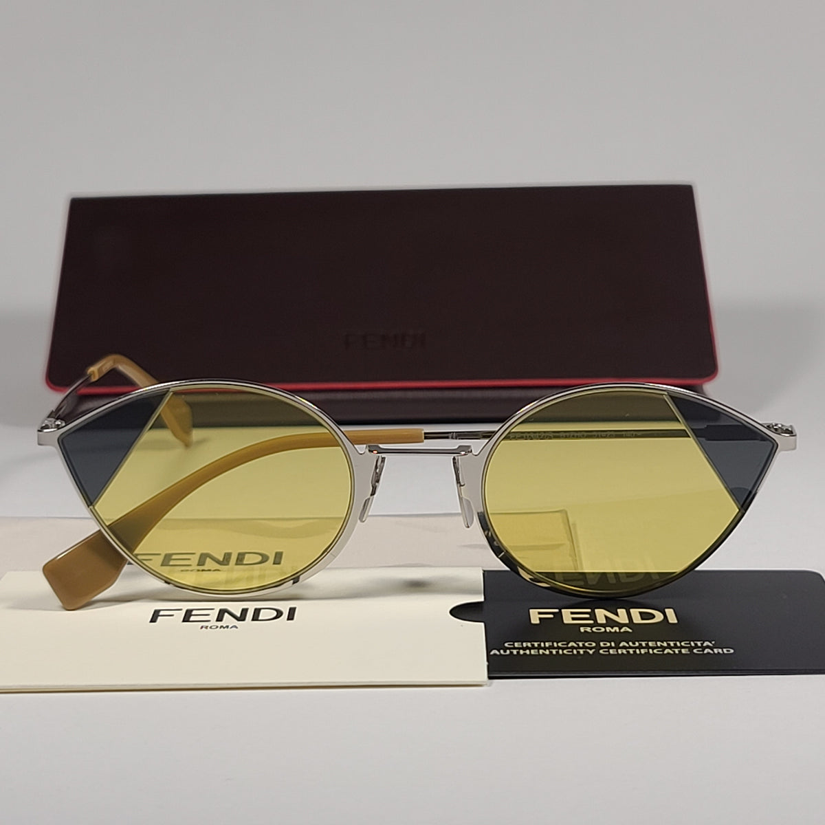 Fendi Logo Cat Eye Sunglasses *AUTHENTIC* Fendi Acetate Fendi Roma Cat Eye Sunglasses FF 0435/S Havana  main image 2