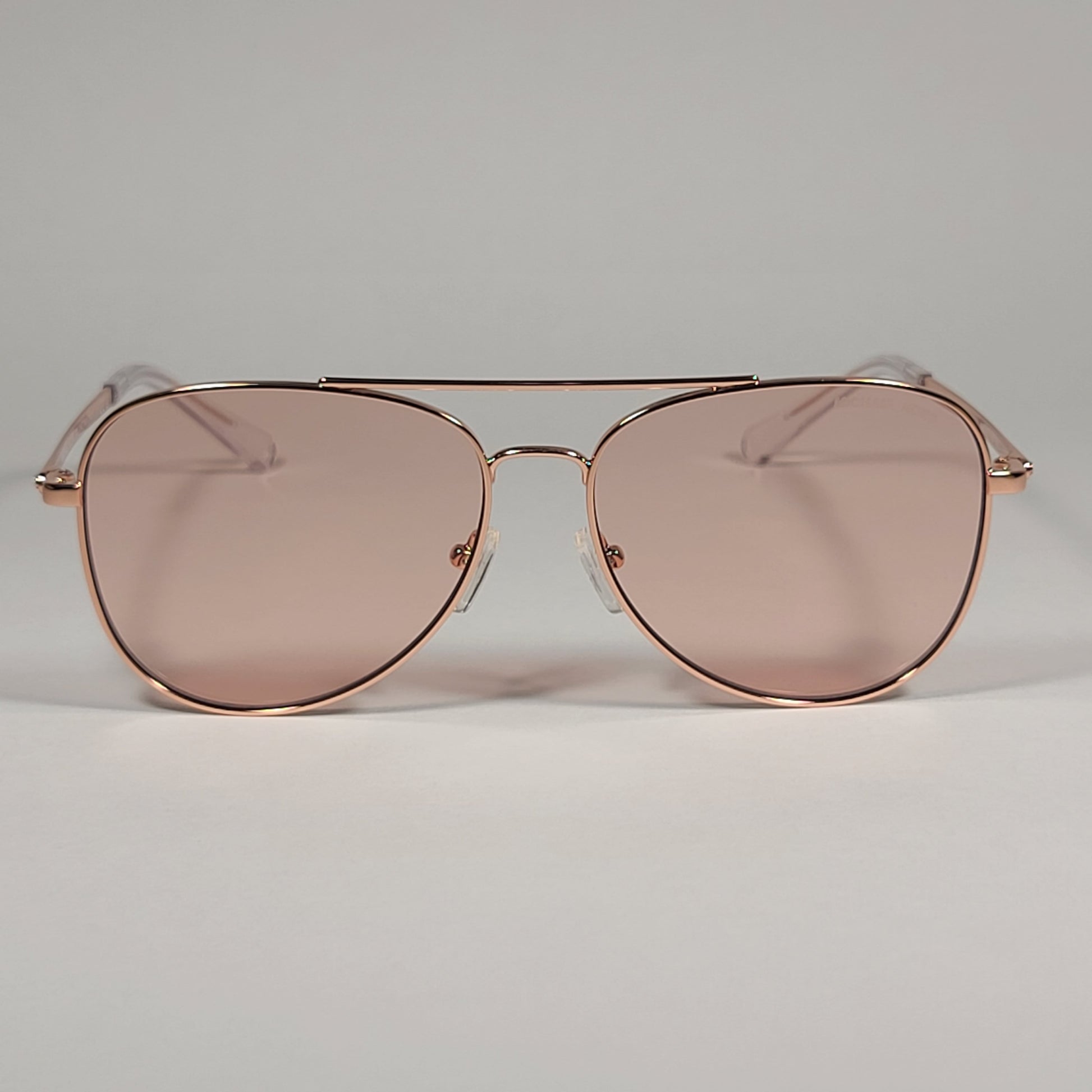 Michael Kors San Diego Aviator Sunglasses Rose Gold Frame Pink Lens MK 1045 11085 - Sunglasses