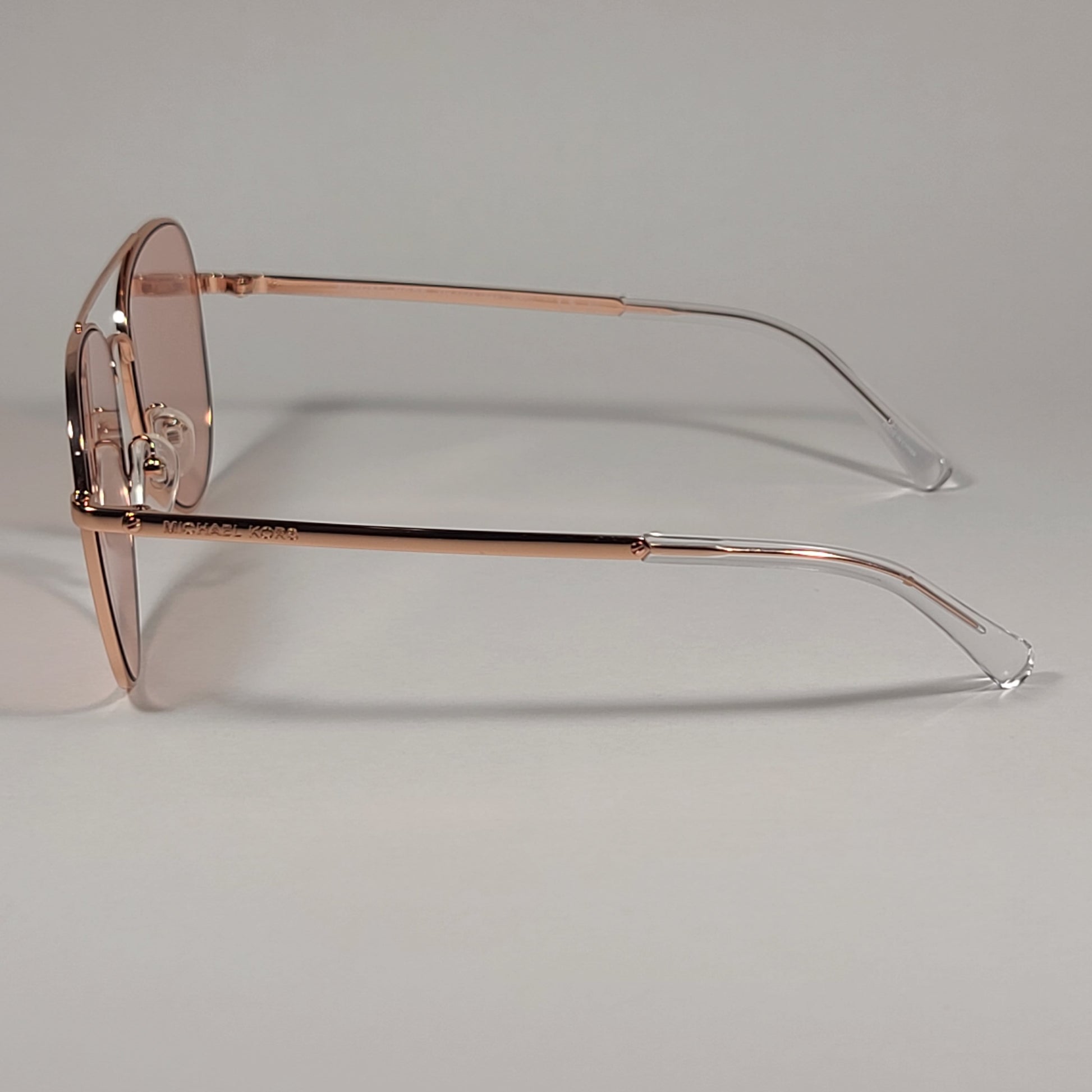 Michael Kors San Diego Aviator Sunglasses Rose Gold Frame Pink Lens MK 1045 11085 - Sunglasses
