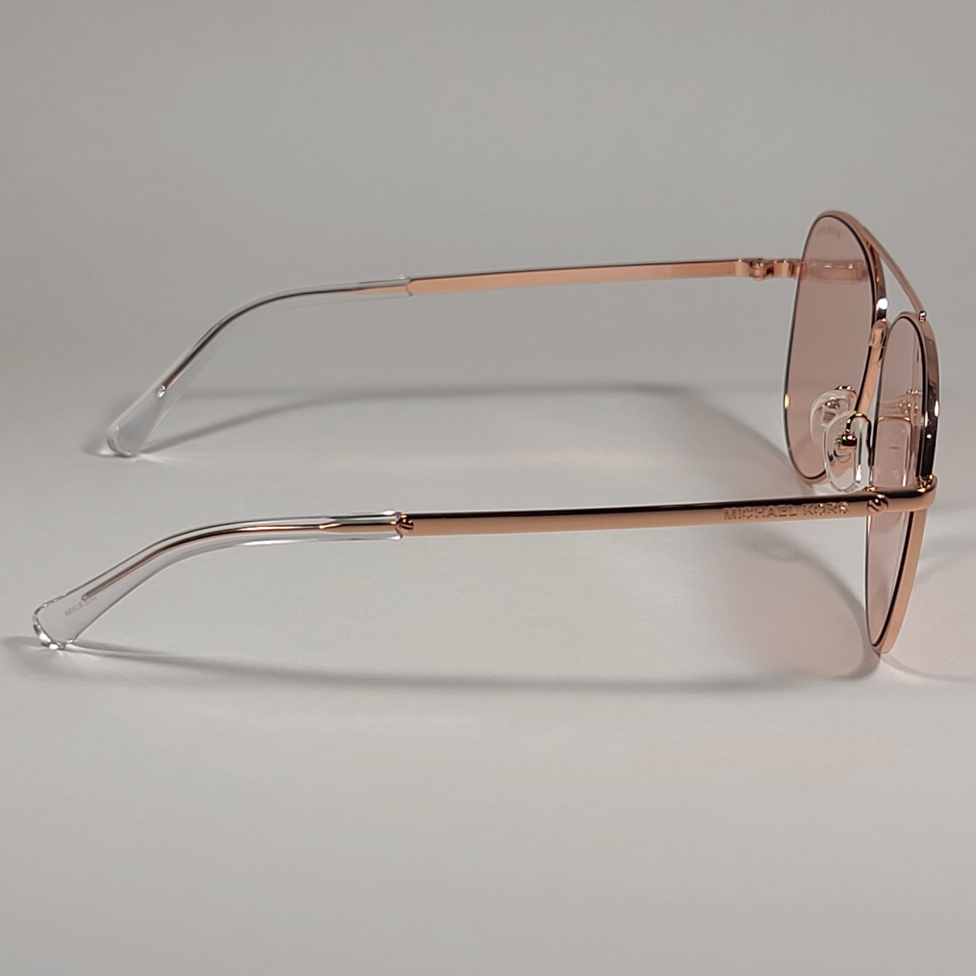 Michael Kors San Diego Aviator Sunglasses Rose Gold Frame Pink Lens MK 1045 11085 - Sunglasses