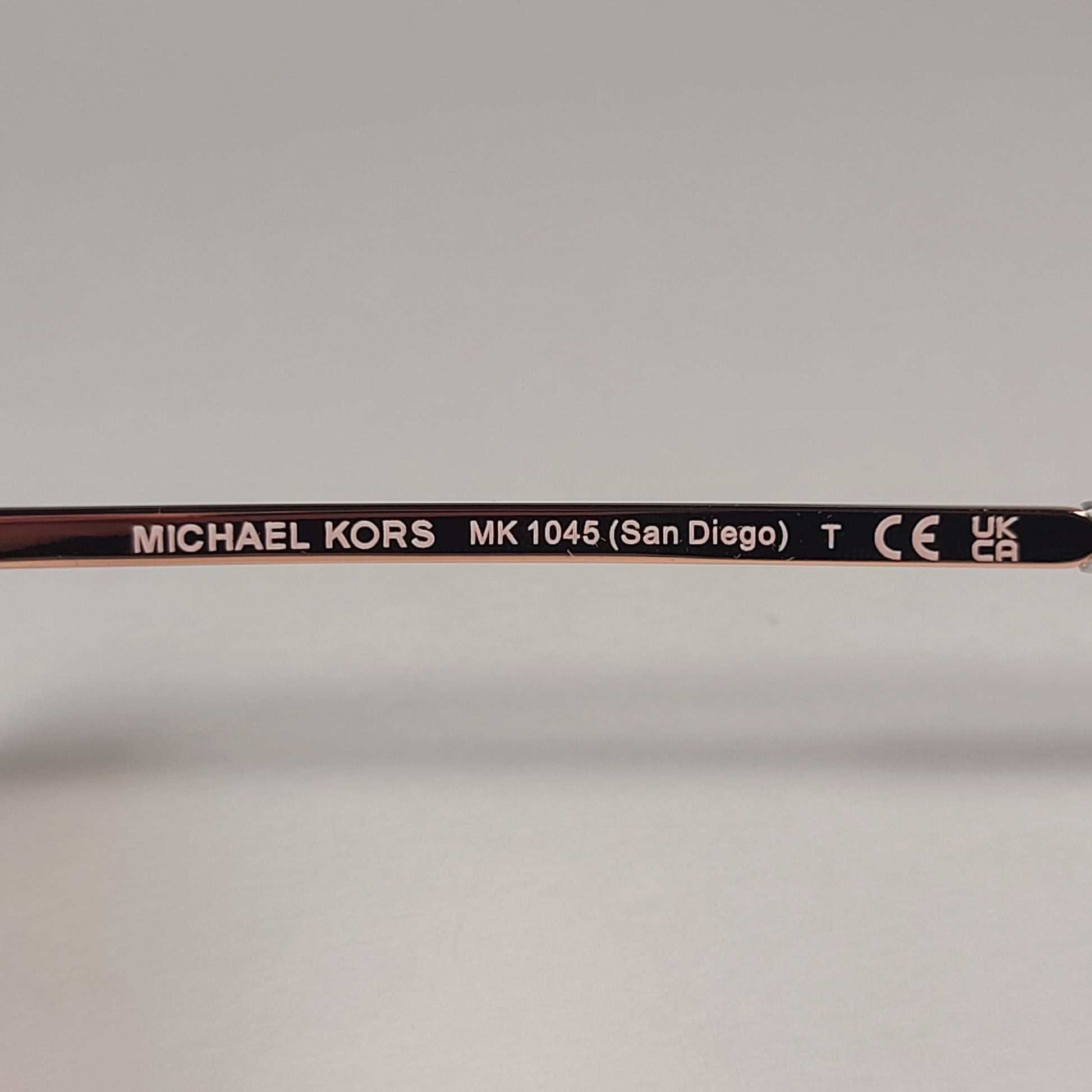 Michael Kors San Diego Aviator Sunglasses Rose Gold Frame Pink Lens MK 1045 11085 - Sunglasses