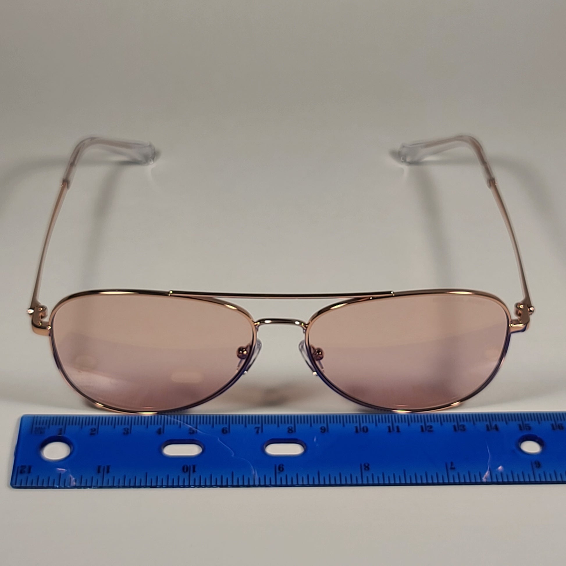 Michael Kors San Diego Aviator Sunglasses Rose Gold Frame Pink Lens MK 1045 11085 - Sunglasses