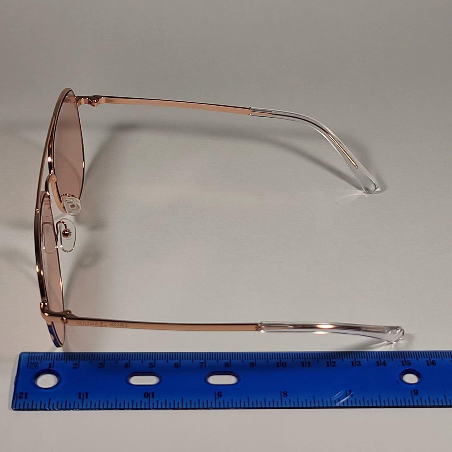 Michael Kors San Diego Aviator Sunglasses Rose Gold Frame Pink Lens MK 1045 11085 - Sunglasses