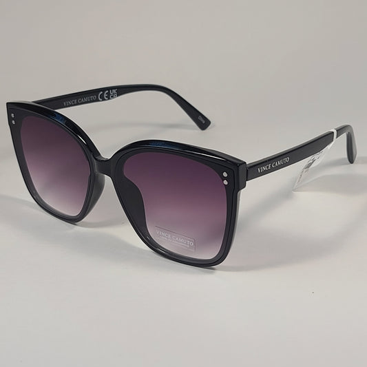 Vince Camuto VC1020 OX Oversize Cat Eye Sunglasses Shiny Black Smoke Gradient Lens - Sunglasses