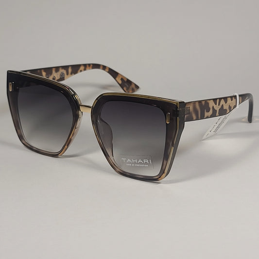 Tahari Cat Eye Shield Sunglasses Light Tortoise Frame Gray Gradient TH816 OLTS - Sunglasses