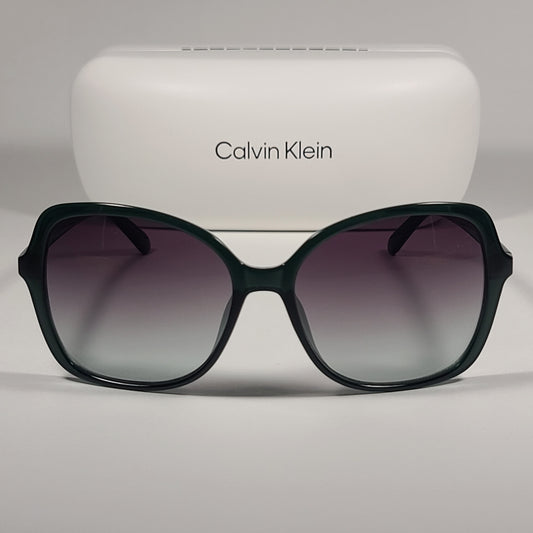 Calvin Klein Butterfly Sunglasses CK19561S 360 Green Frame Smoke Gradient Lens - Sunglasses
