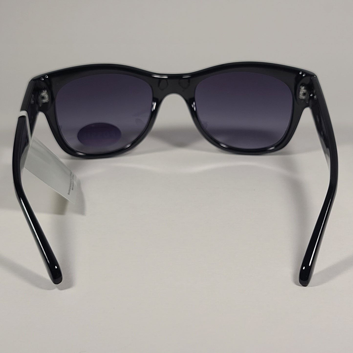 Fossil FW17 Square Sunglasses Shiny Black Frame Smoke Gradient Lens - Sunglasses