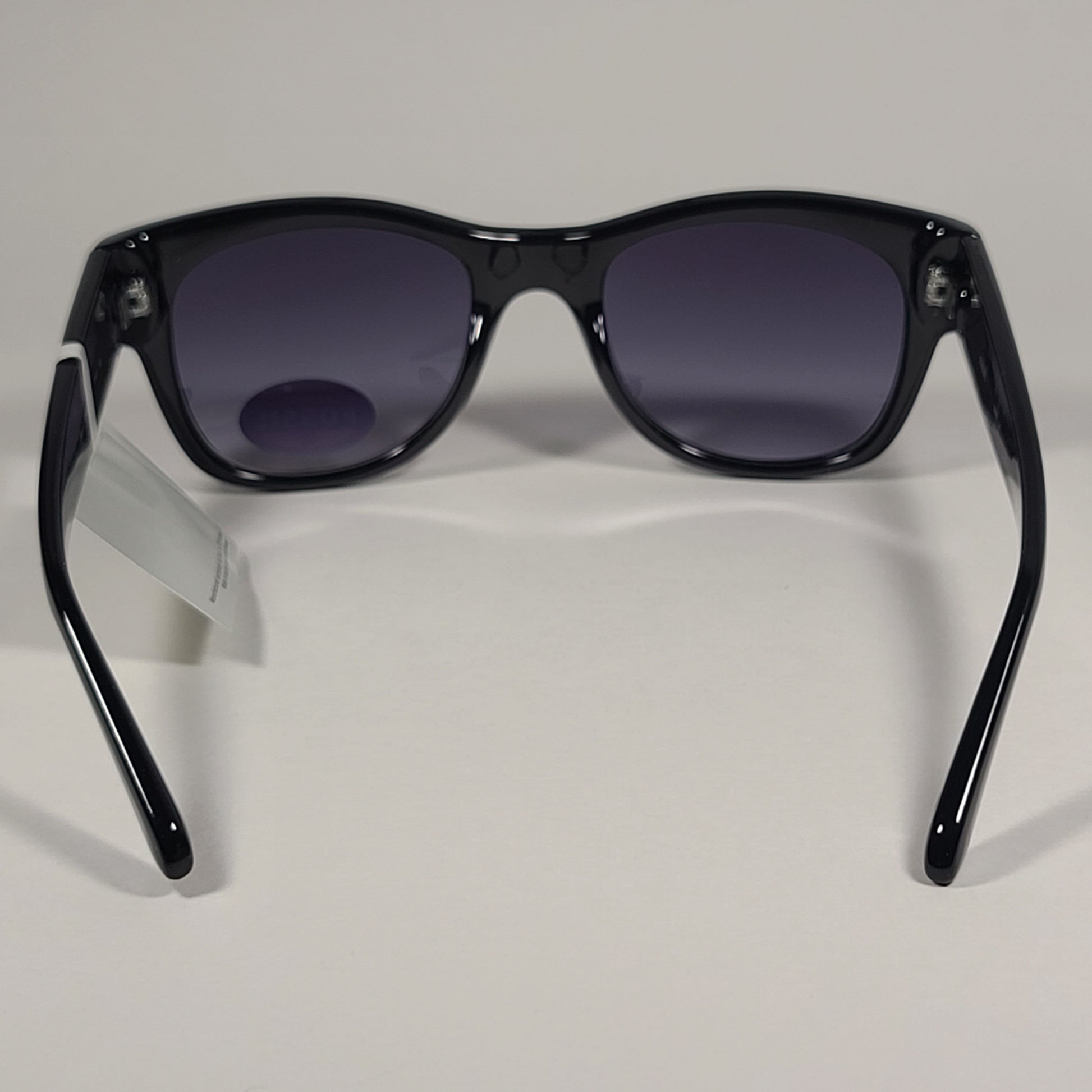 Fossil FW17 Square Sunglasses Shiny Black Frame Smoke Gradient Lens - Sunglasses