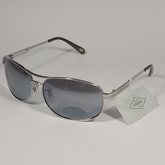 Fossil FM23 Men’s Navigator Sunglasses Silver Frame Silver Mirror Lens - Sunglasses