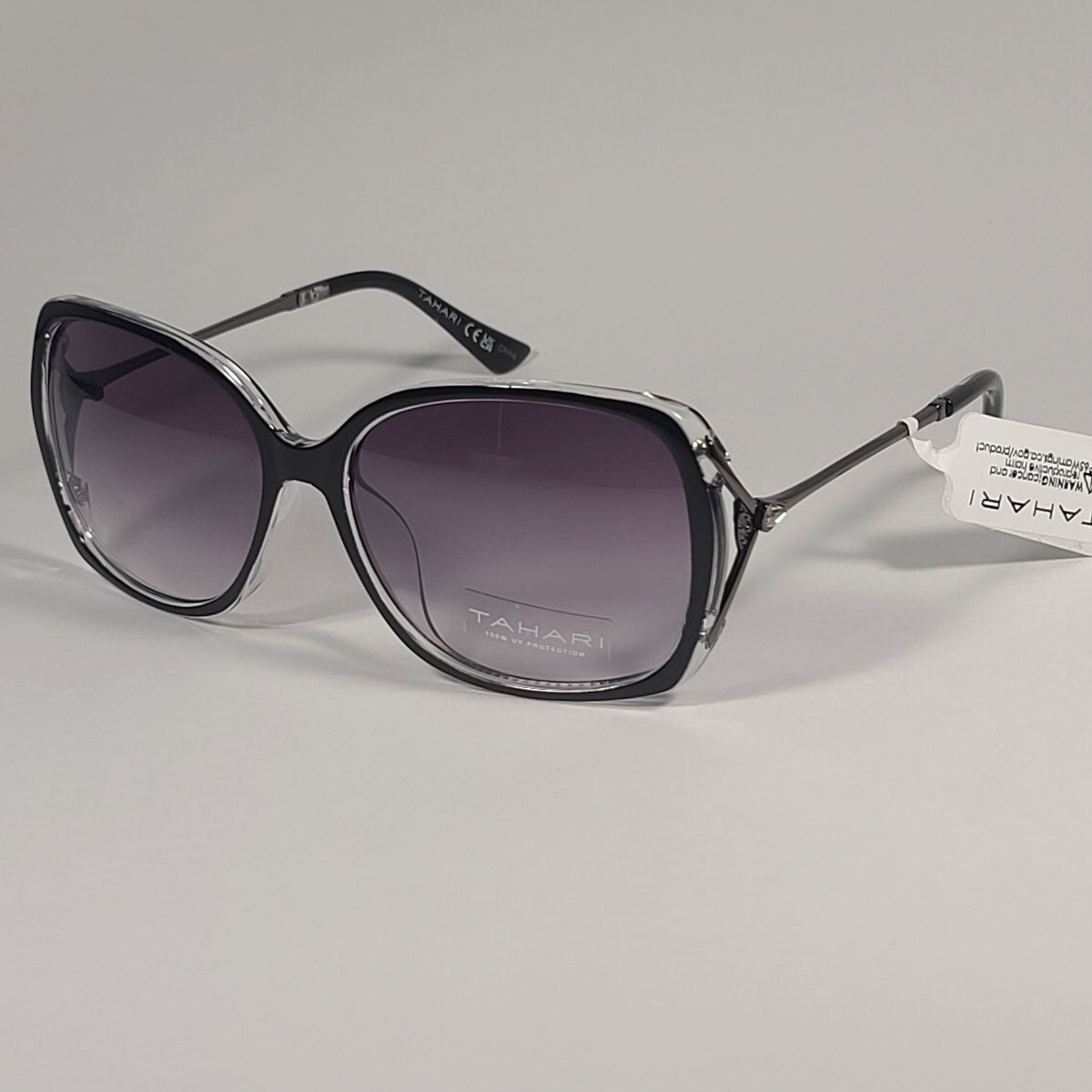 Tahari Butterfly Vented Sunglasses Black Crystal And Silver  display picture 1