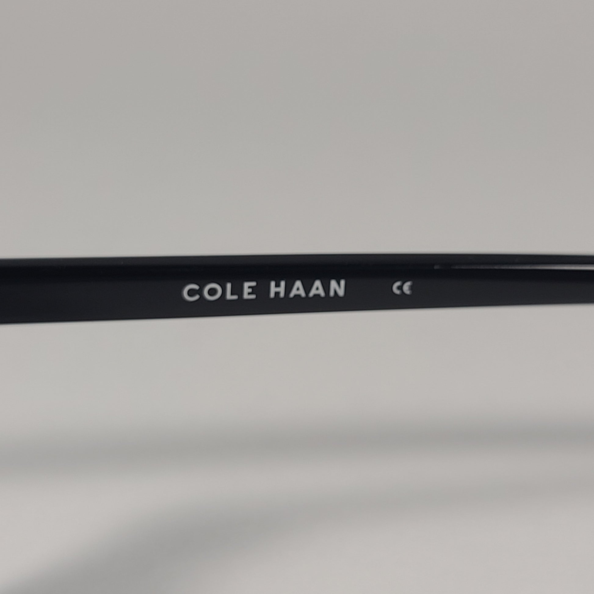 Cole Haan CH6000 001 Rectangular Sunglasses Shiny Black Frame Gray Green Lens - Sunglasses
