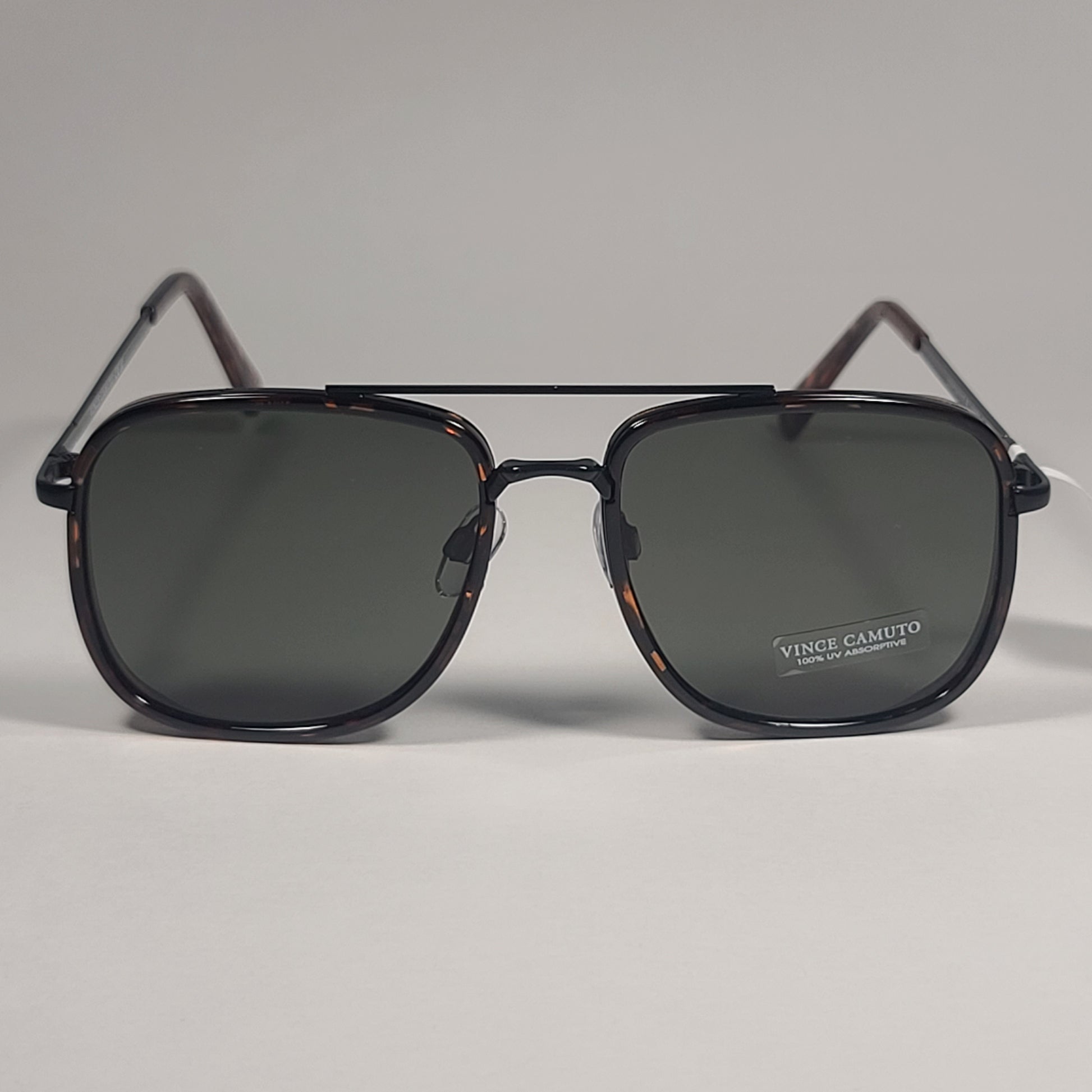 Vince Camuto VM601 BKTS Navigator Sunglasses Black Tortoise Frame Green Lens - Sunglasses