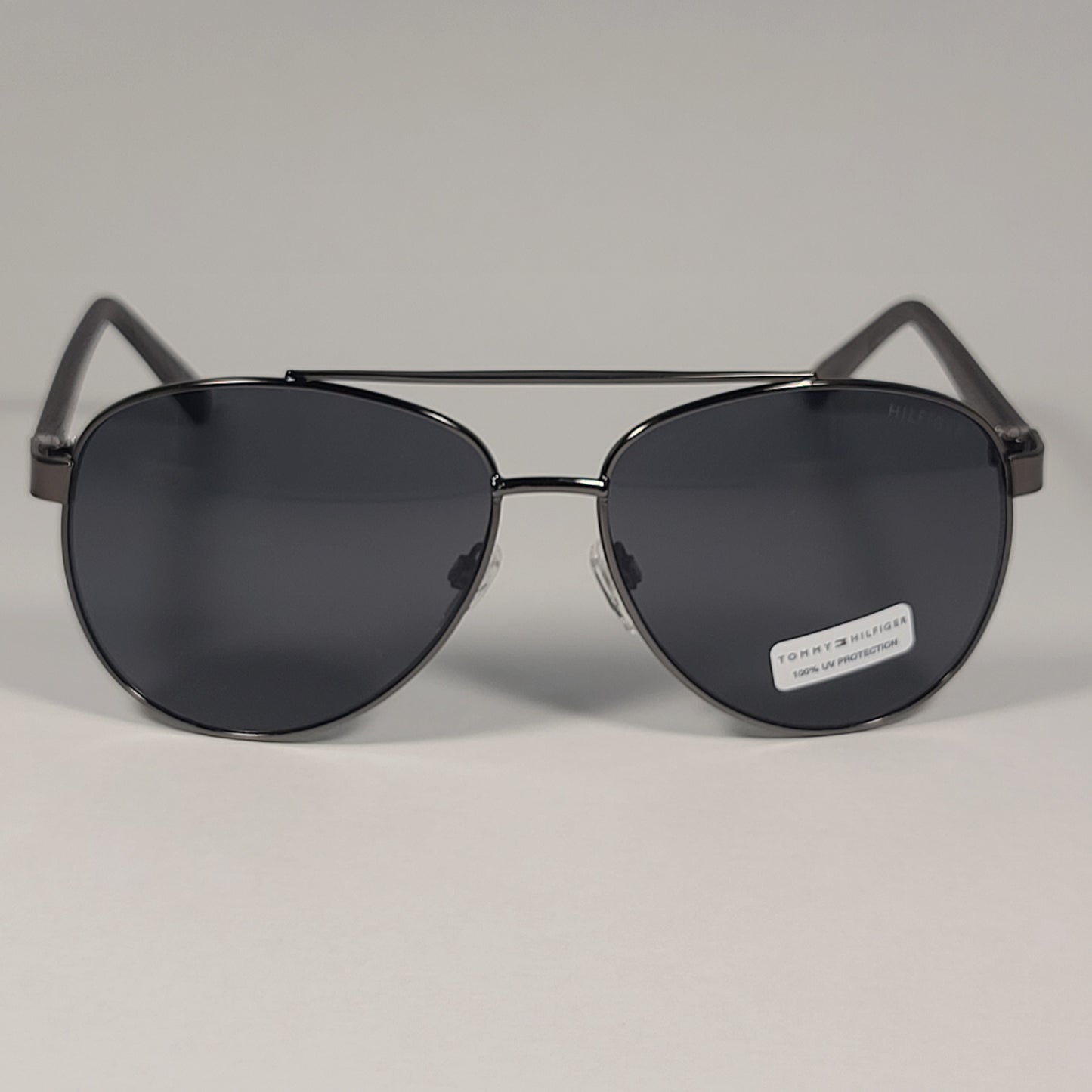 Tommy Hilfiger MM OM621 Pilot Sunglasses Gunmetal And Gray Frame Gray Lens - Sunglasses