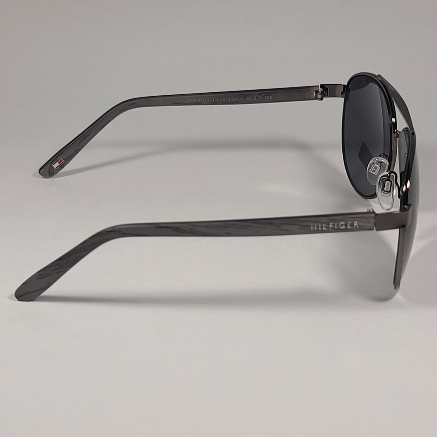 Tommy Hilfiger MM OM621 Pilot Sunglasses Gunmetal And Gray Frame Gray Lens - Sunglasses