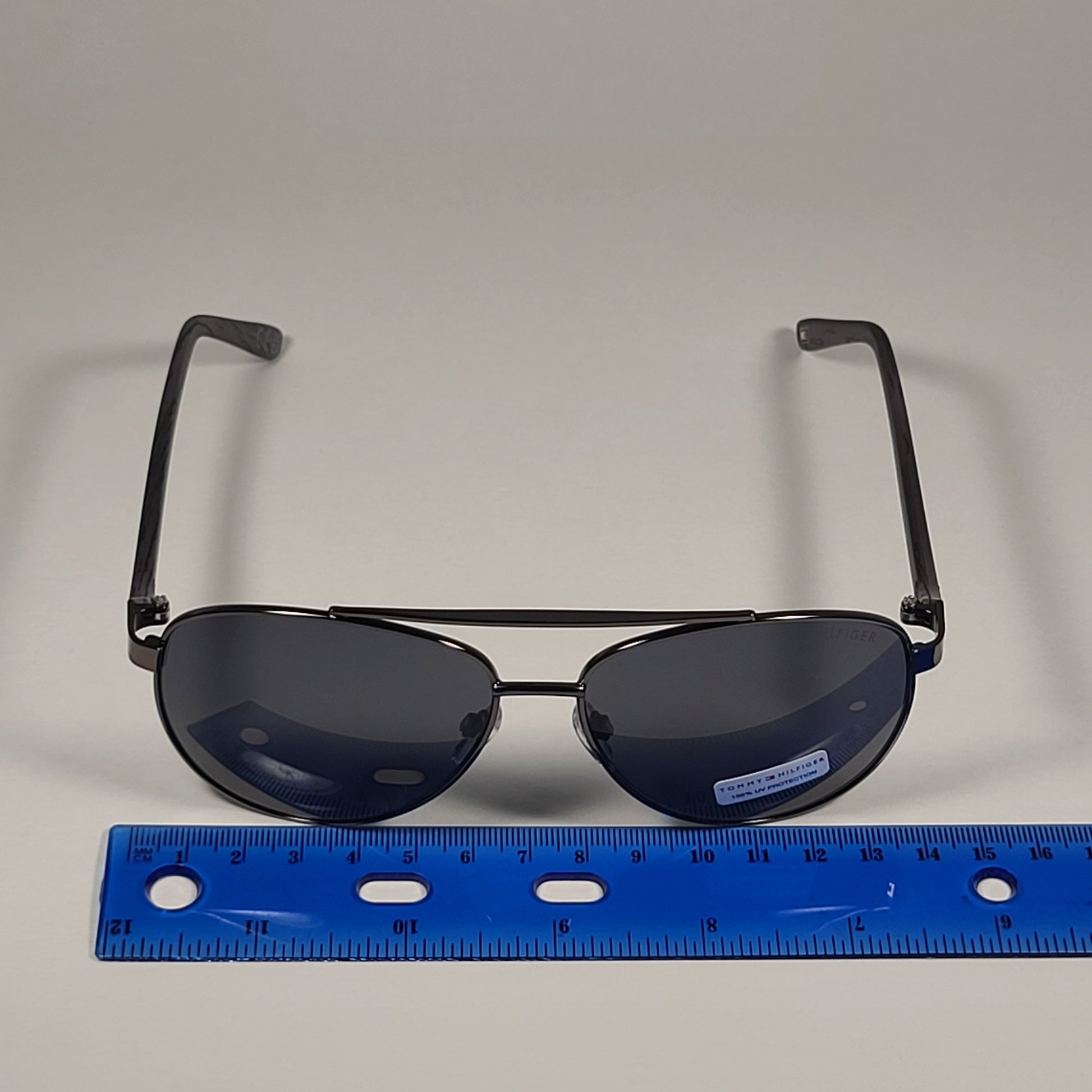 Tommy Hilfiger MM OM621 Pilot Sunglasses Gunmetal And Gray Frame Gray Lens - Sunglasses