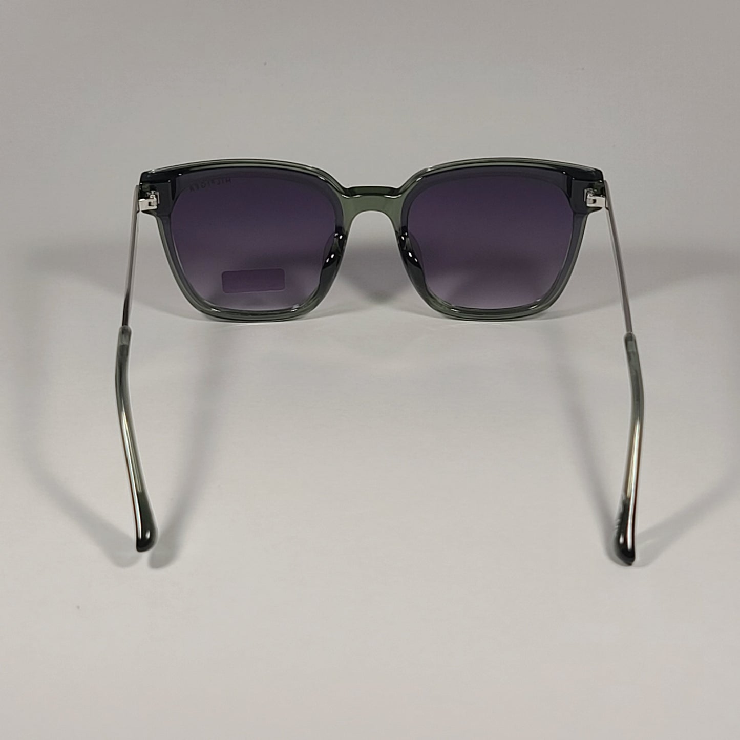 Tommy Hilfiger Gaga Cat Eye Sunglasses Silver Green Frame Smoke Gradient Lens GAGA WP OL570 - Sunglasses