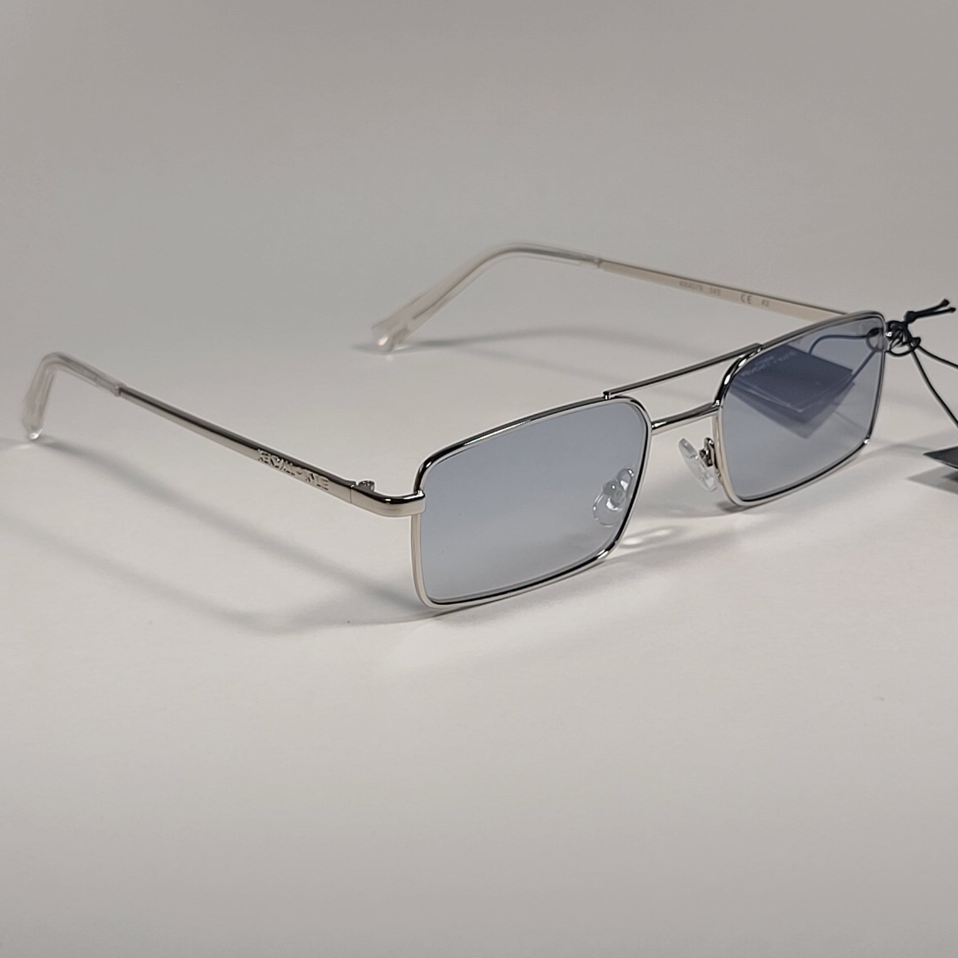 Kendall + Kylie Marlo KK4076 045 Rectangle Sunglasses Silver Frame Gray Mirror Lens - Sunglasses