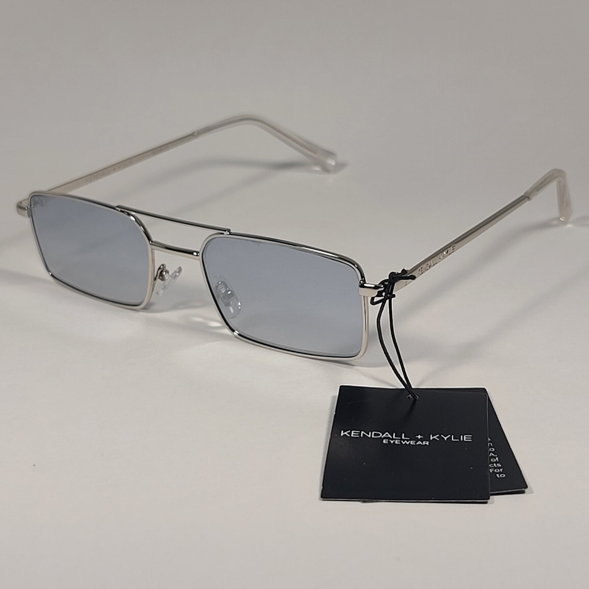 Kendall + Kylie Marlo KK4076 045 Rectangle Sunglasses Silver Frame Gray Mirror Lens - Sunglasses