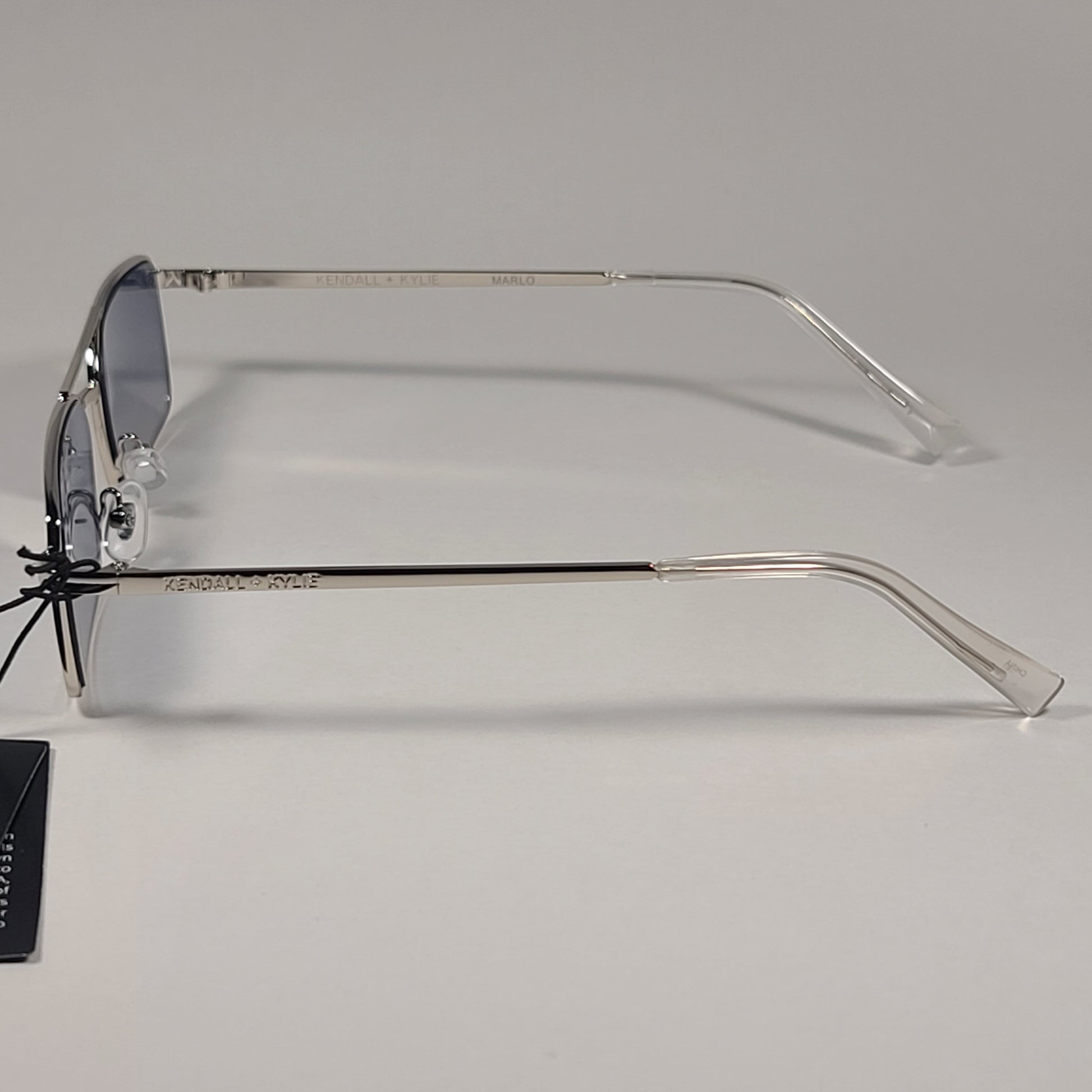 Kendall + Kylie Marlo KK4076 045 Rectangle Sunglasses Silver Frame Gray Mirror Lens - Sunglasses