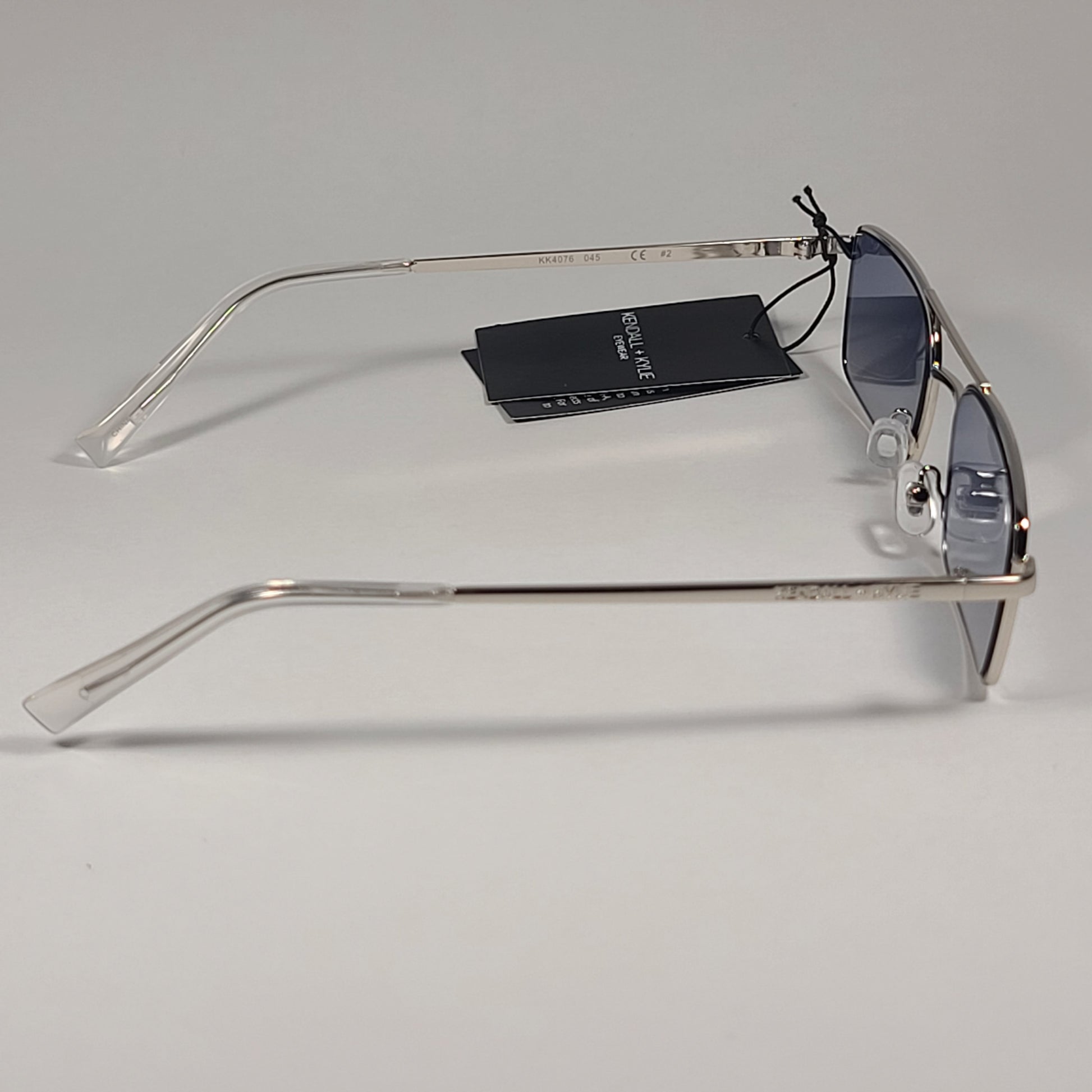 Kendall + Kylie Marlo KK4076 045 Rectangle Sunglasses Silver Frame Gray Mirror Lens - Sunglasses