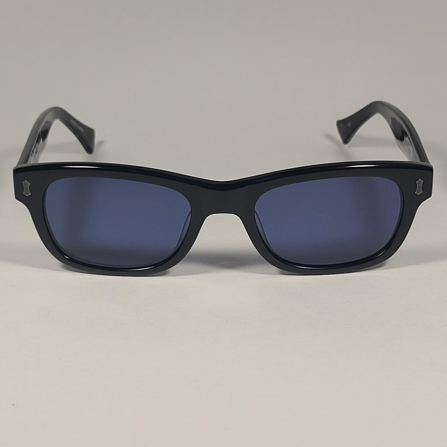 John Varvatos Men’s Rectangle Sunglasses V538 Black Red Frame / Blue Lens - Sunglasses