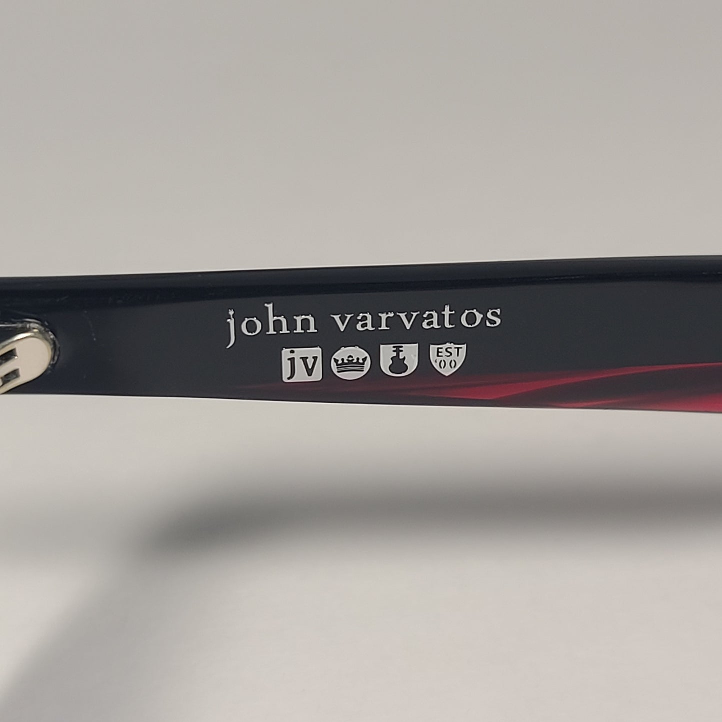 John Varvatos Men’s Rectangle Sunglasses V538 Black Red Frame / Blue Lens - Sunglasses