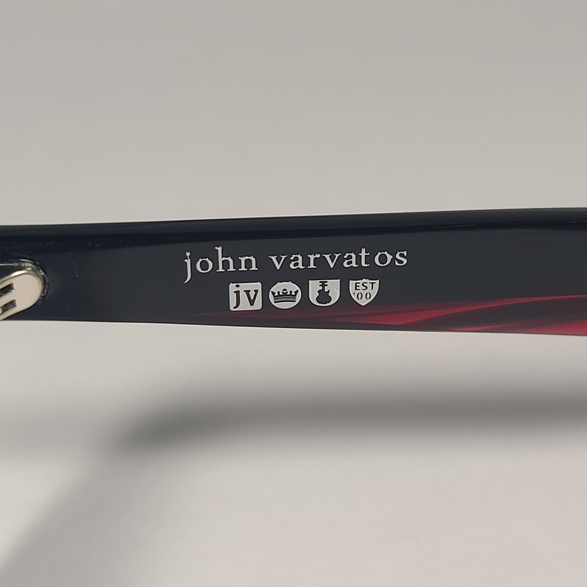 John Varvatos Men’s Rectangle Sunglasses V538 Black Red Frame / Blue Lens - Sunglasses