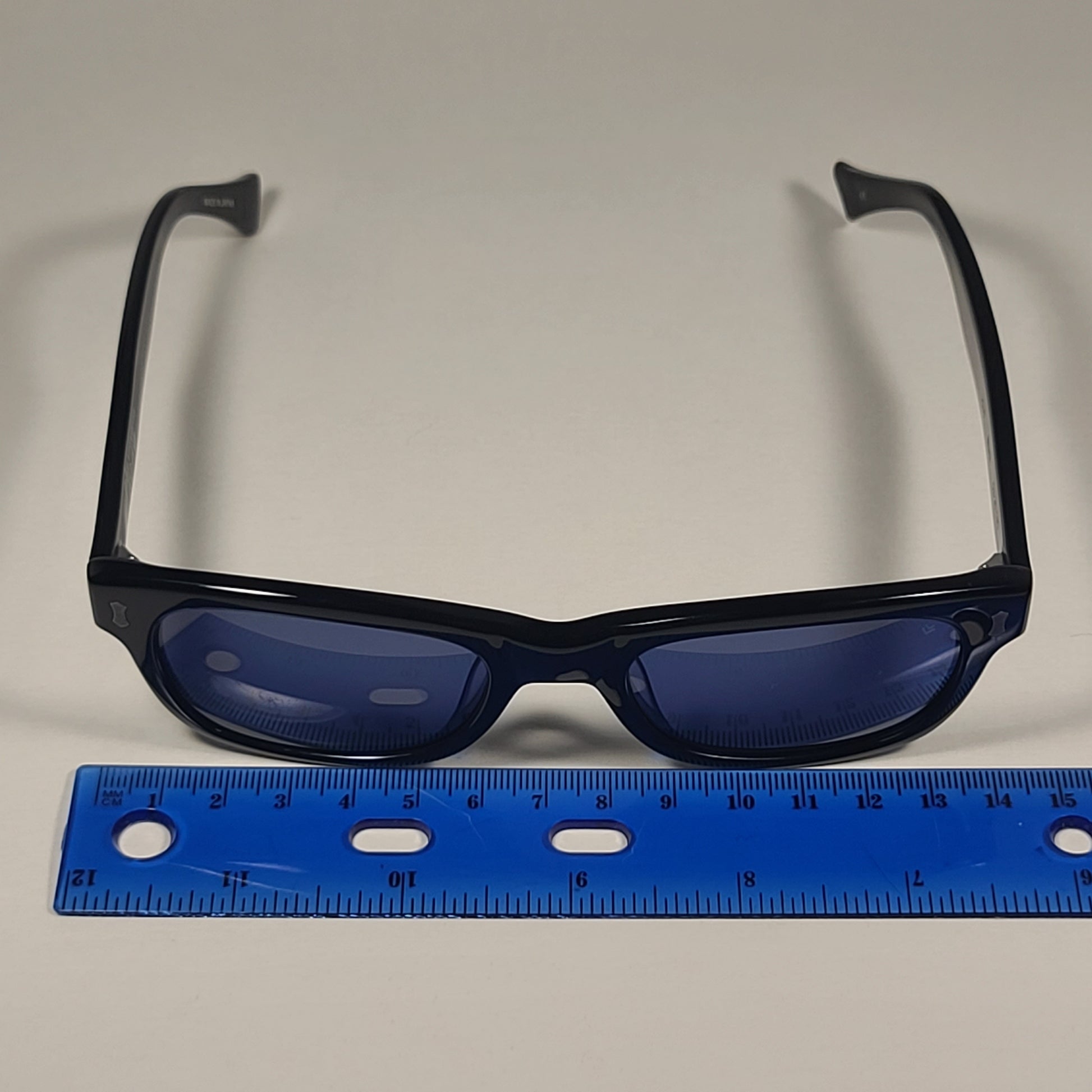 John Varvatos Men’s Rectangle Sunglasses V538 Black Red Frame / Blue Lens - Sunglasses