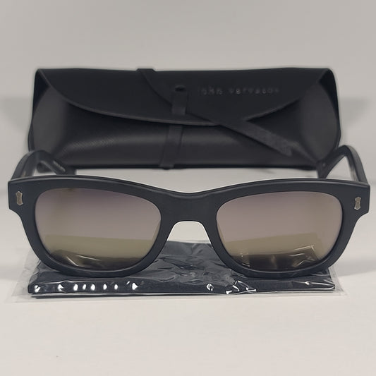 John Varvatos Men’s Rectangle Sunglasses V538 Matte Black Brown / Mirror Lens - Sunglasses