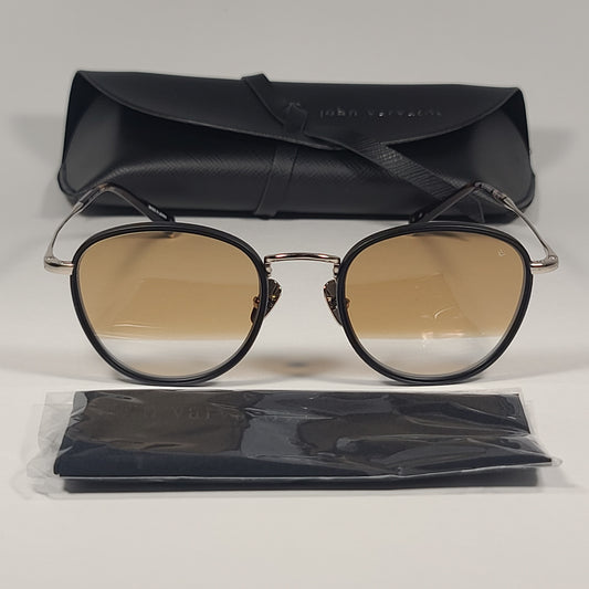 John Varvatos Men’s Sunglasses V531 Black Gold Frame / Two Tone Gold Clear Lens - Sunglasses