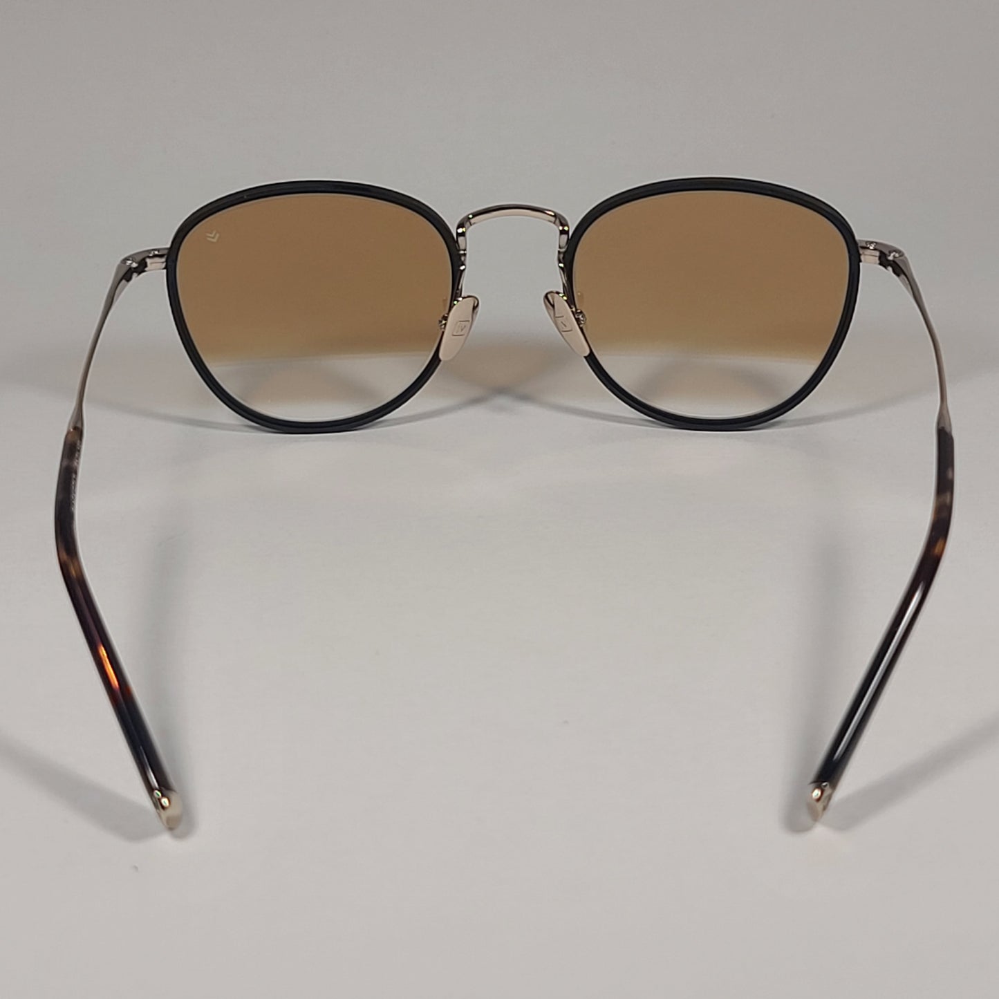 John Varvatos Men’s Sunglasses V531 Black Gold Frame / Two Tone Gold Clear Lens - Sunglasses