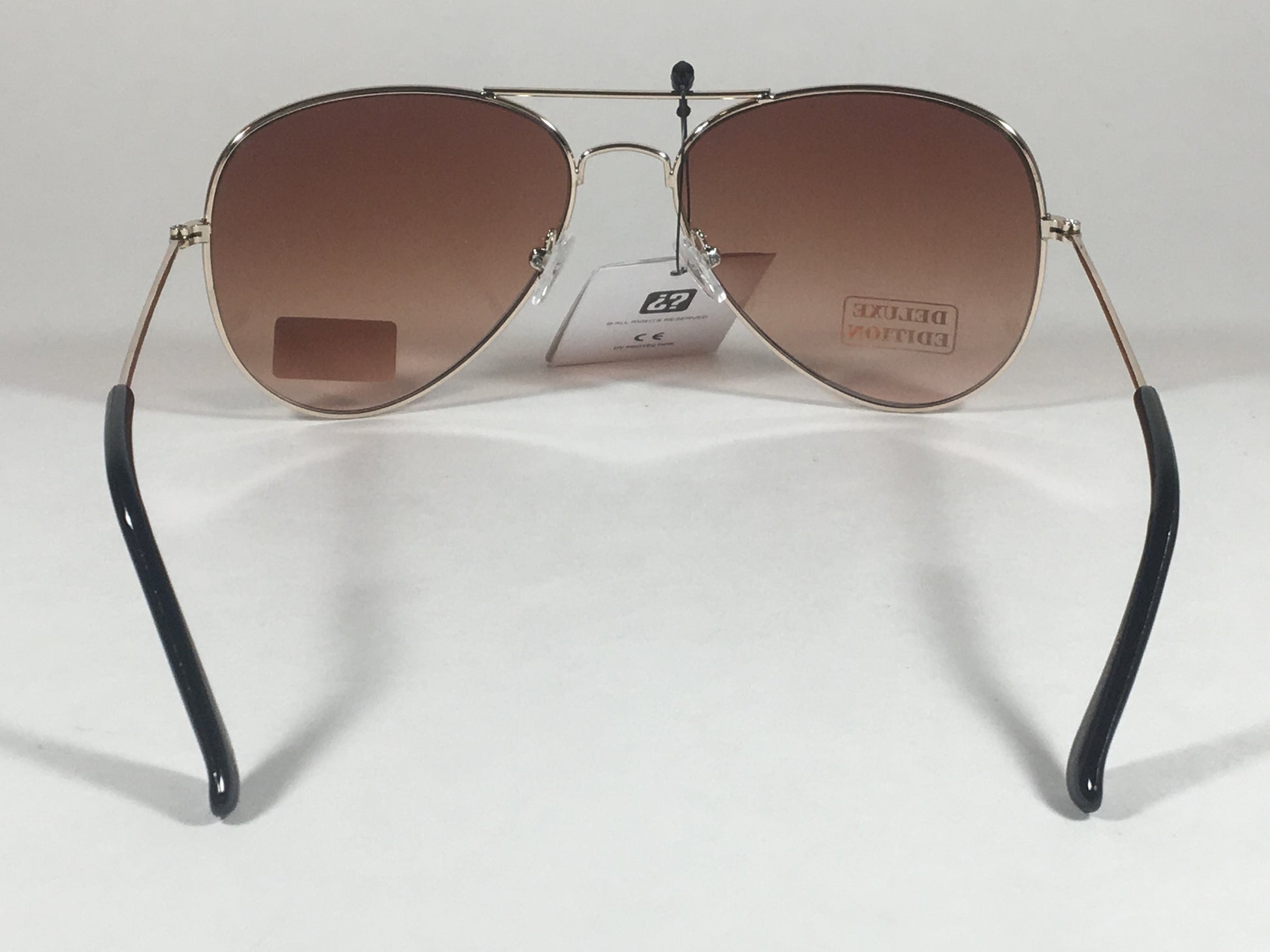 Air Force Top Ace Aviator Sunglasses Copper Gold Wire Metal Brown Tea Gradient - Sunglasses