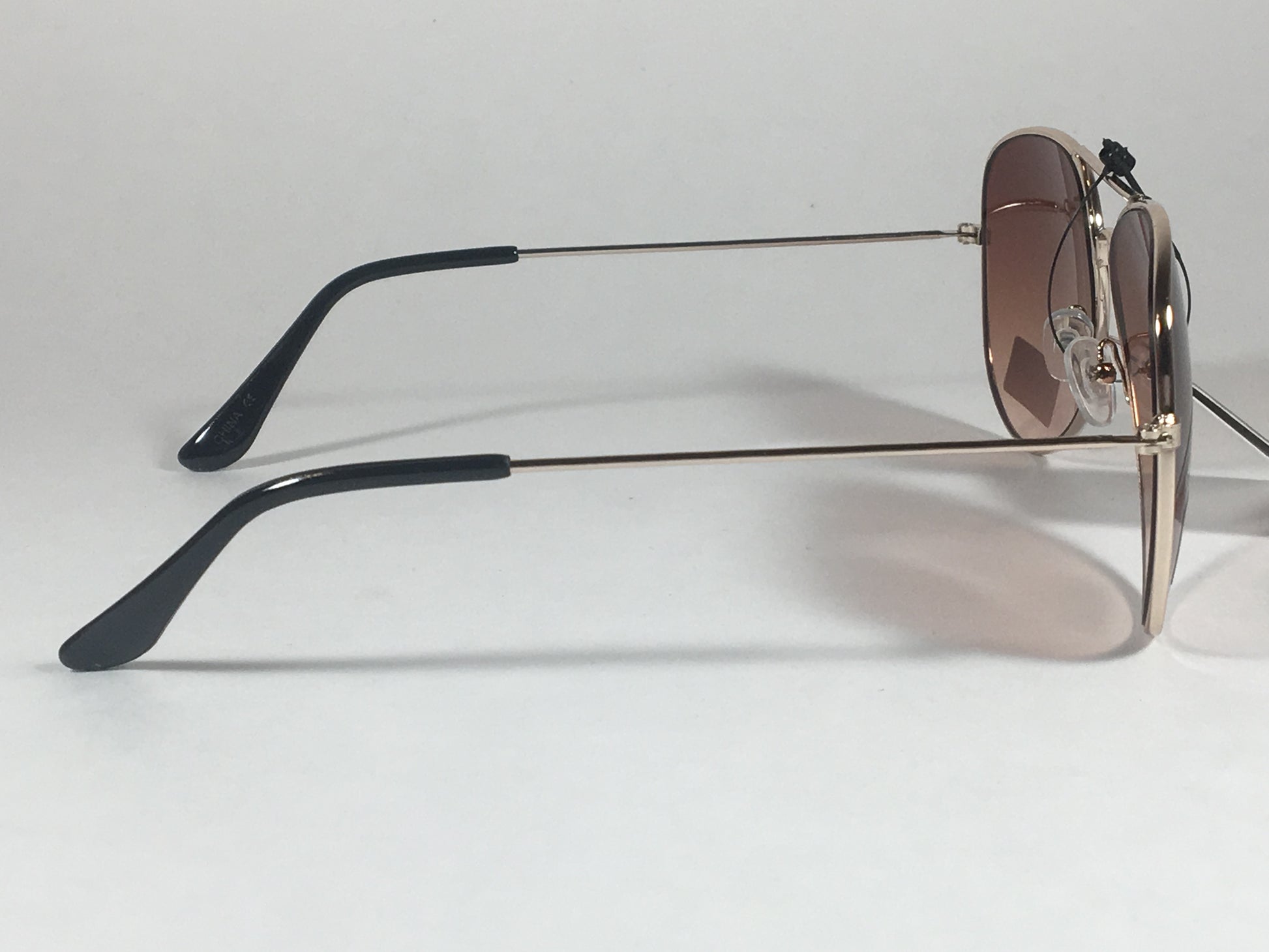 Air Force Top Ace Aviator Sunglasses Copper Gold Wire Metal Brown Tea Gradient - Sunglasses