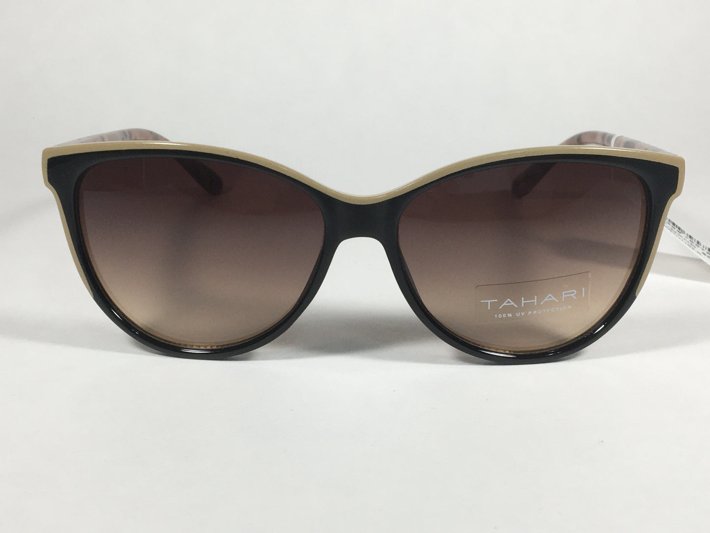 Tahari Cat Eye Sunglasses Two Tone Tan Milk Tortoise Brown Gradient Lens TH777 OXND - Sunglasses