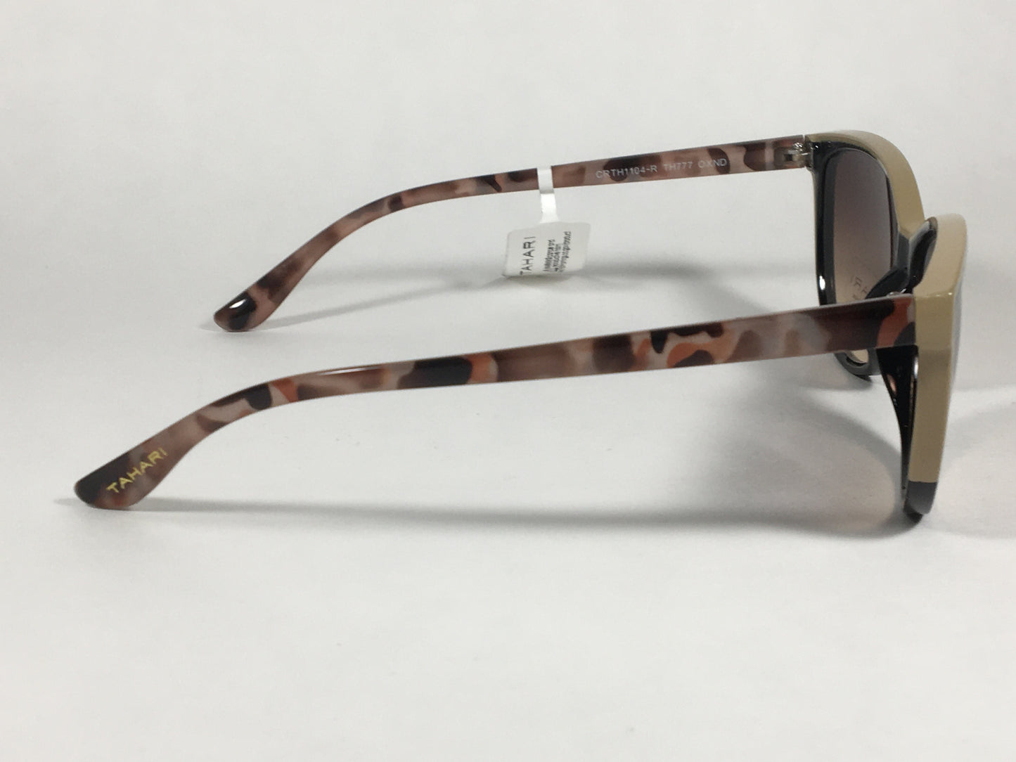 Tahari Cat Eye Sunglasses Two Tone Tan Milk Tortoise Brown Gradient Lens TH777 OXND - Sunglasses