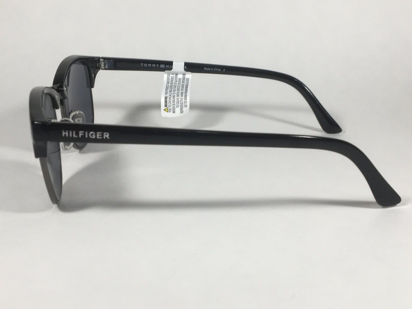 Tommy Hilfiger Bryan Square Club Sunglasses Black Gunmetal Gray Lens BRYAN MP OU107 - Sunglasses