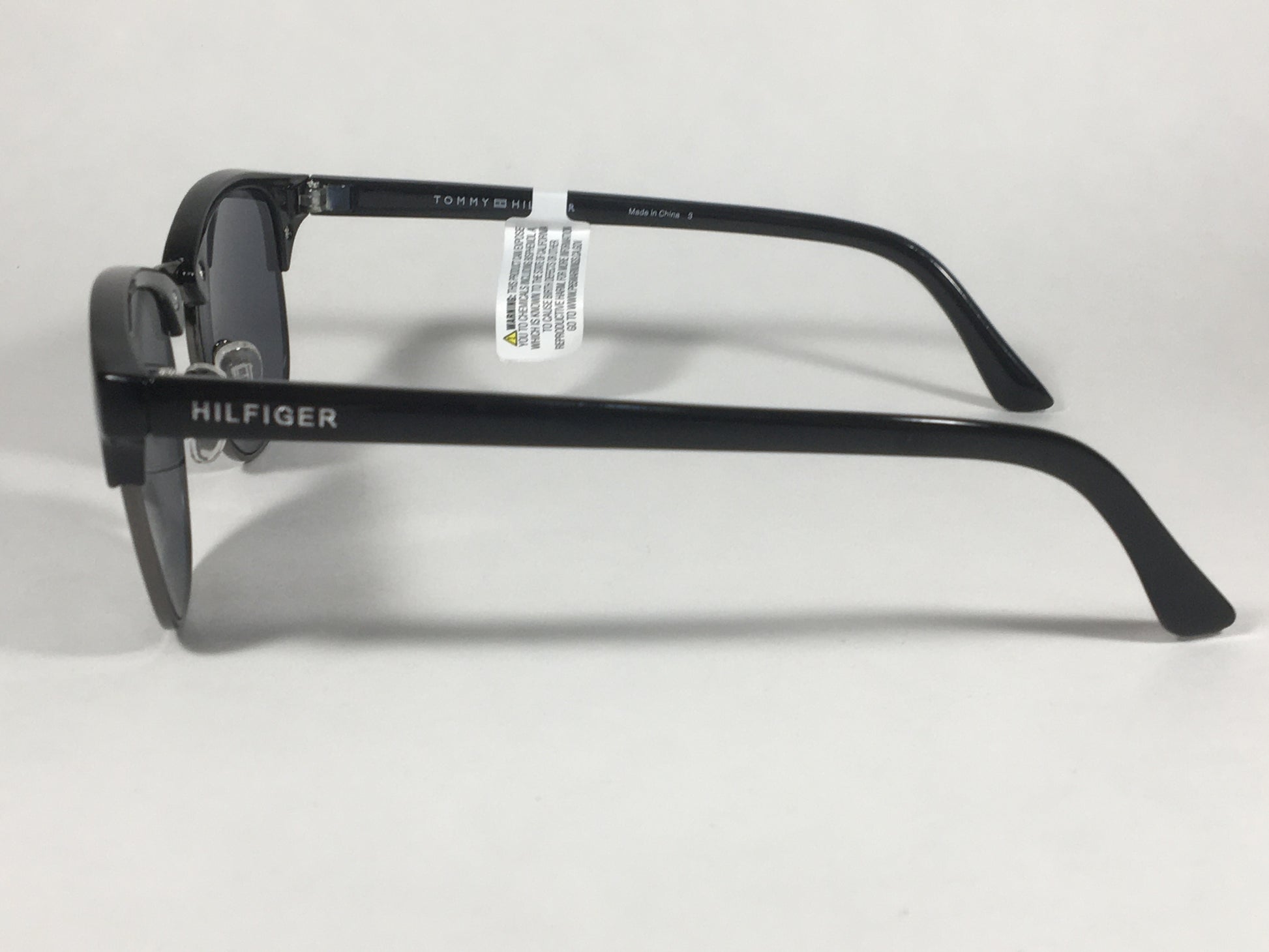 Tommy Hilfiger Bryan Square Club Sunglasses Black Gunmetal Gray Lens BRYAN MP OU107 - Sunglasses