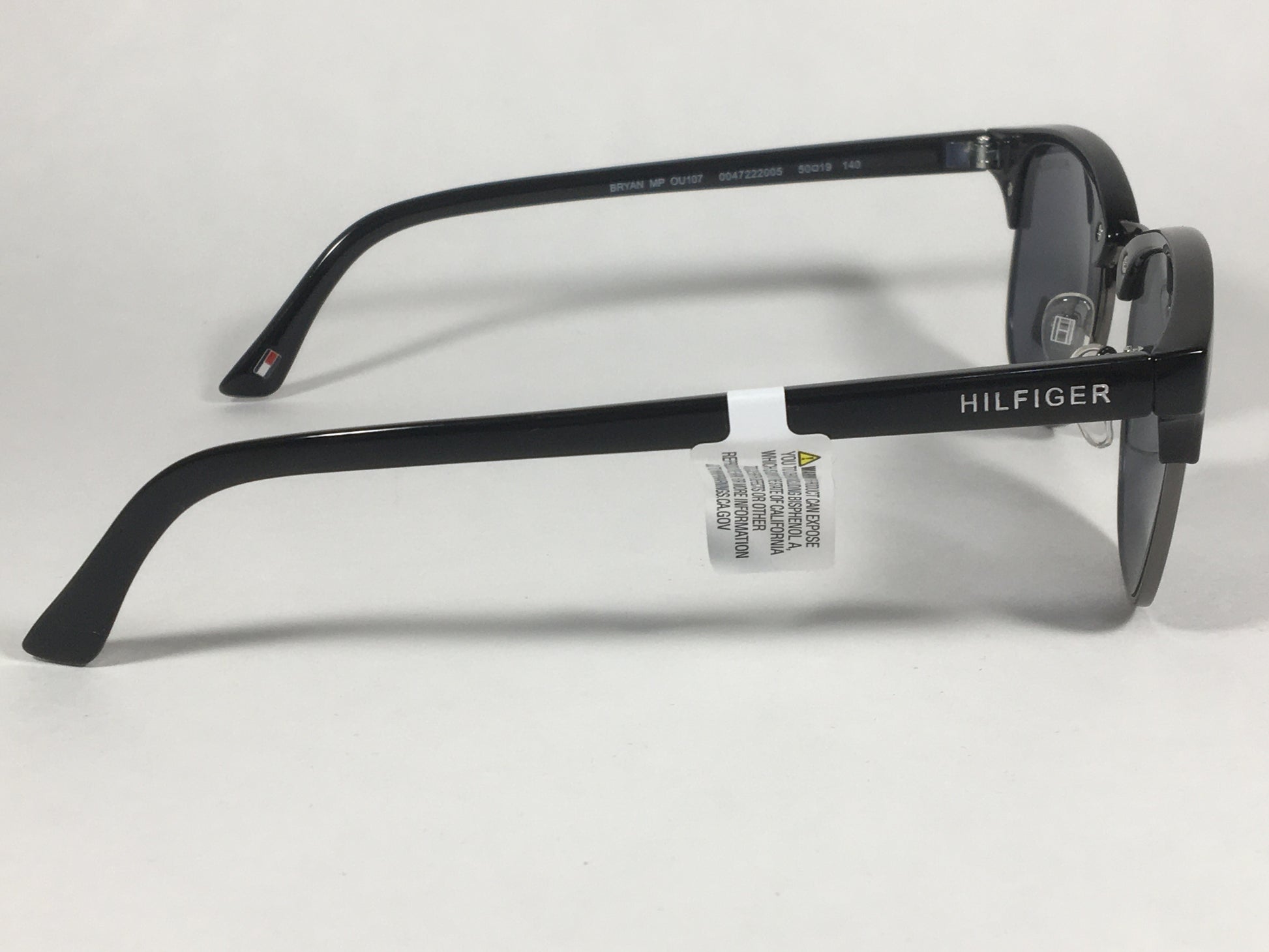 Tommy Hilfiger Bryan Square Club Sunglasses Black Gunmetal Gray Lens BRYAN MP OU107 - Sunglasses