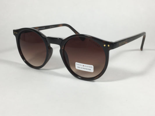 Tommy Hilfiger Stormi Round Keyhole Sunglasses Brown Tortoise Frame Brown Gradient Lens STORMI WP OL471 - Sunglasses